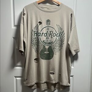Oversized Hard Rock Distressed Tee